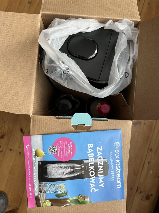 prezent nowy Saturator wody sodastream Terra czarny butelka nabój CO2