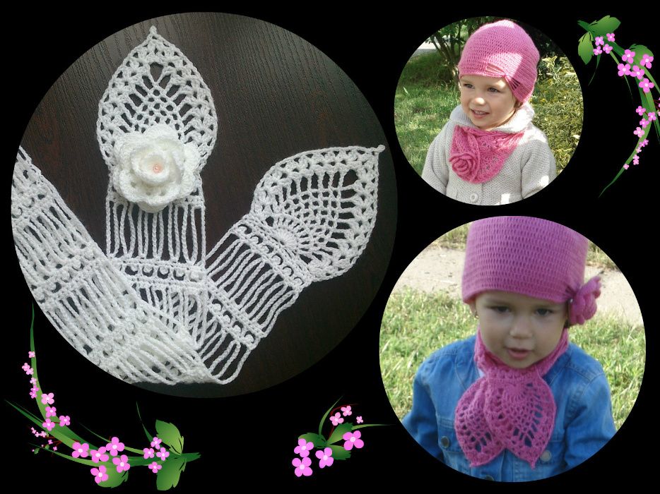 Uroczy szaliczek w stylu retro. Na szydełku - RĘKODZIEŁO