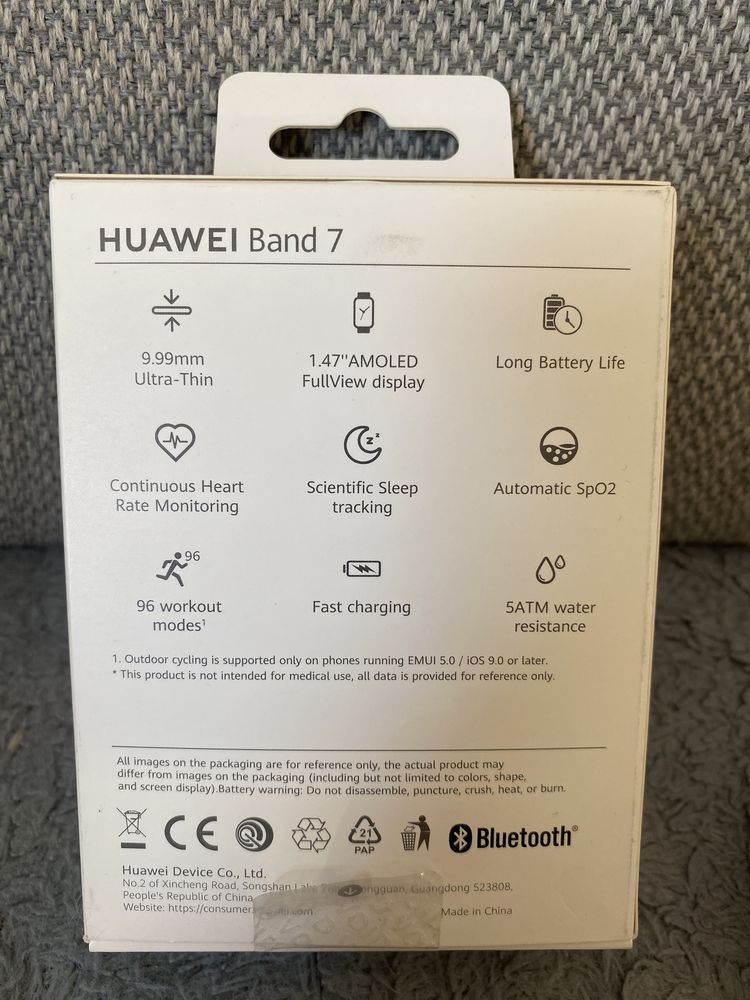 Smartband Huawei band 7 zegarek, oryginalne pudełko, ładowarka