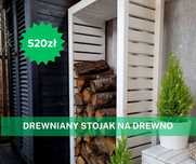 Stojak na drewno biały POWYSTAWOWY