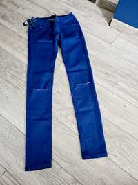 Spodnie nowe rurki długie nogawki chabrowe 36 S