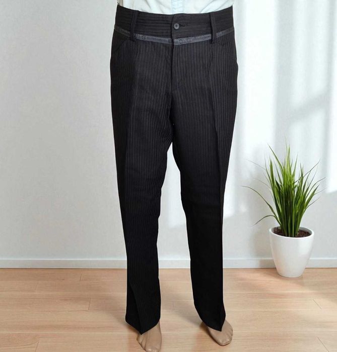 Елегантні оригінальні чоловічі чорні брюки Dolce & Gabbana в смужку