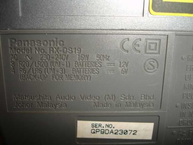 Radiomagnetofon PANASONIC RX-DS19
