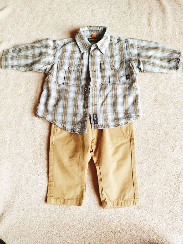 Zestaw ciepła koszula i spodnie dla chłopca