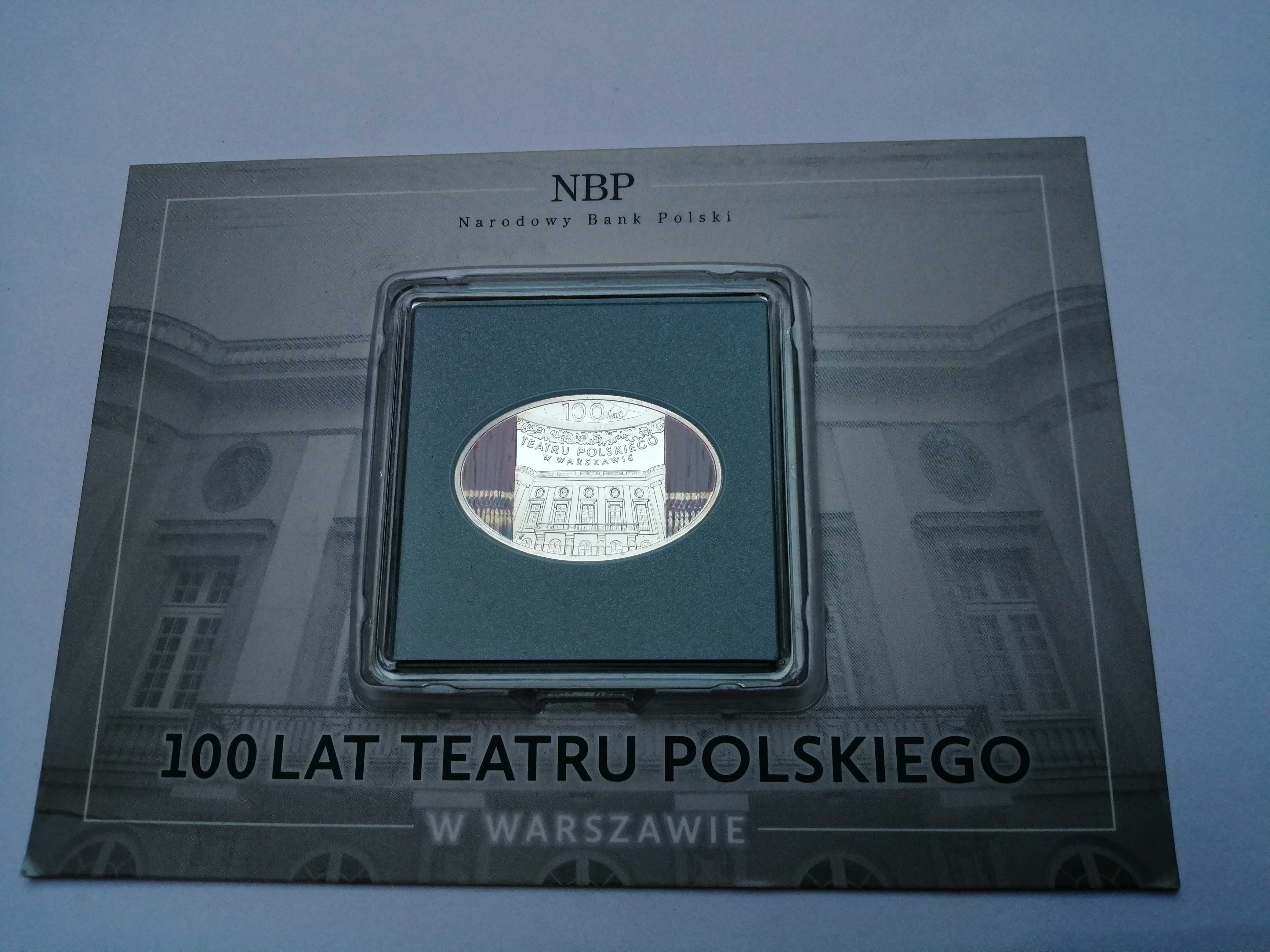 Moneta 100 Lat Teatru Polskiego nominał 10 zł - 2013r.