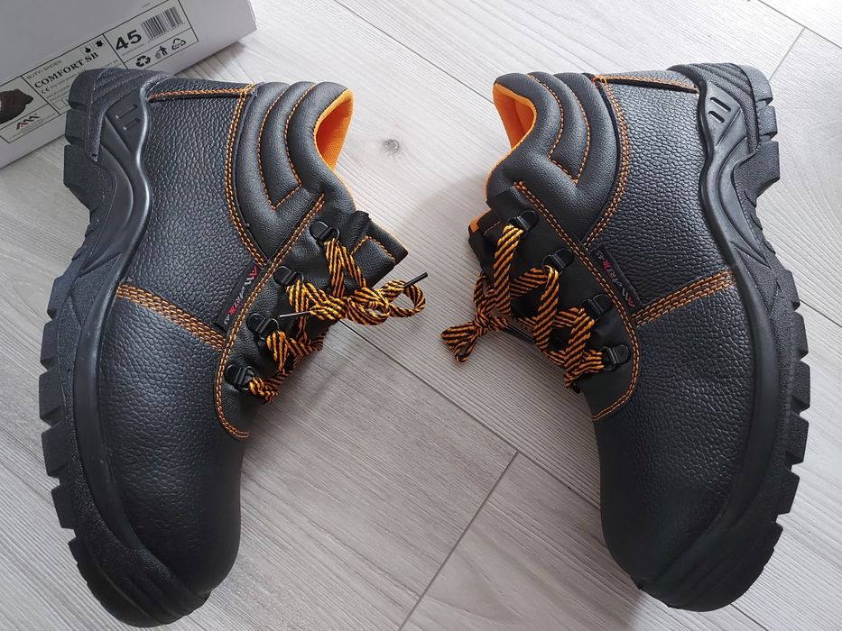 Buty robocze męskie ochronne TRZEWIKI ROBOCZE z podnoskiem skórzane 45