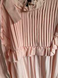 Платье выпускное  розовый крепдешин