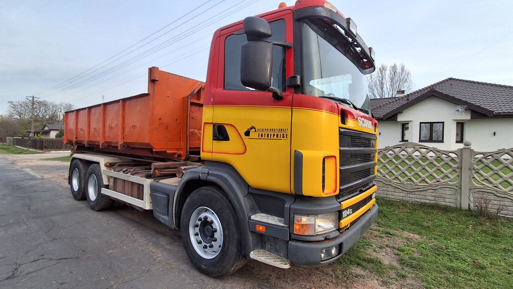 Scania 124g 420KM , 6x2 tarczki,linowiec/wywrot 3 strony,2002r, Euro I