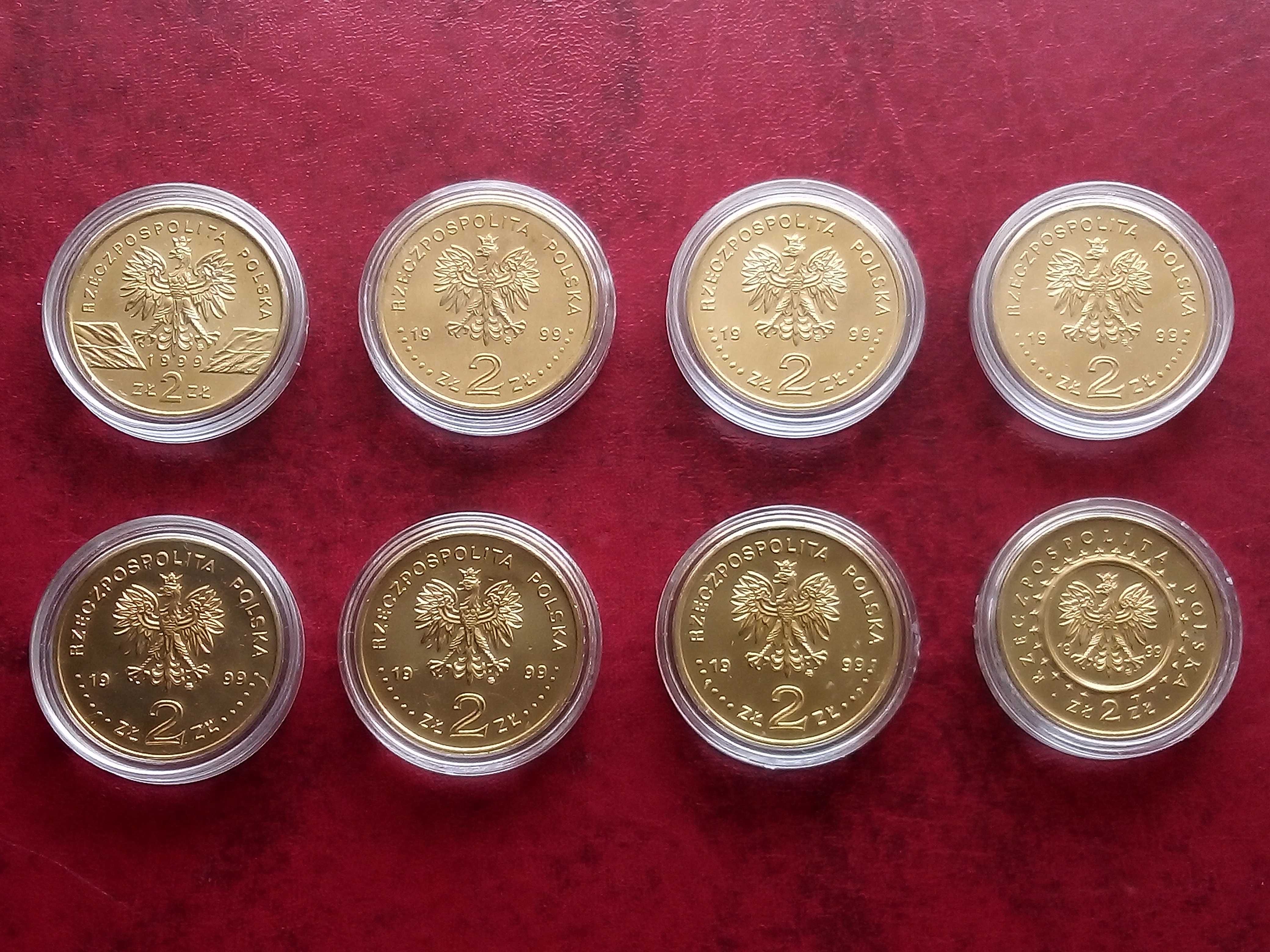 Monety 2 zł 1999r - 8szt (komplet,mennicze)