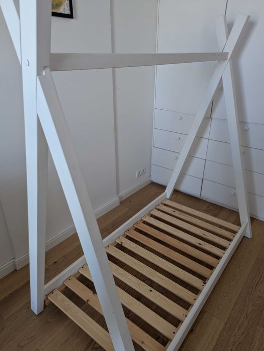 Łóżeczko tipi domek białe 140x70