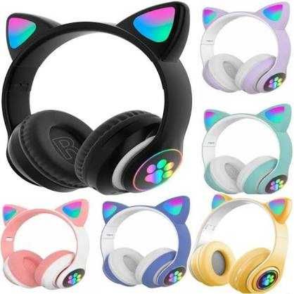 Бездротові навушники LED з котячими вушками CAT різних кольорів