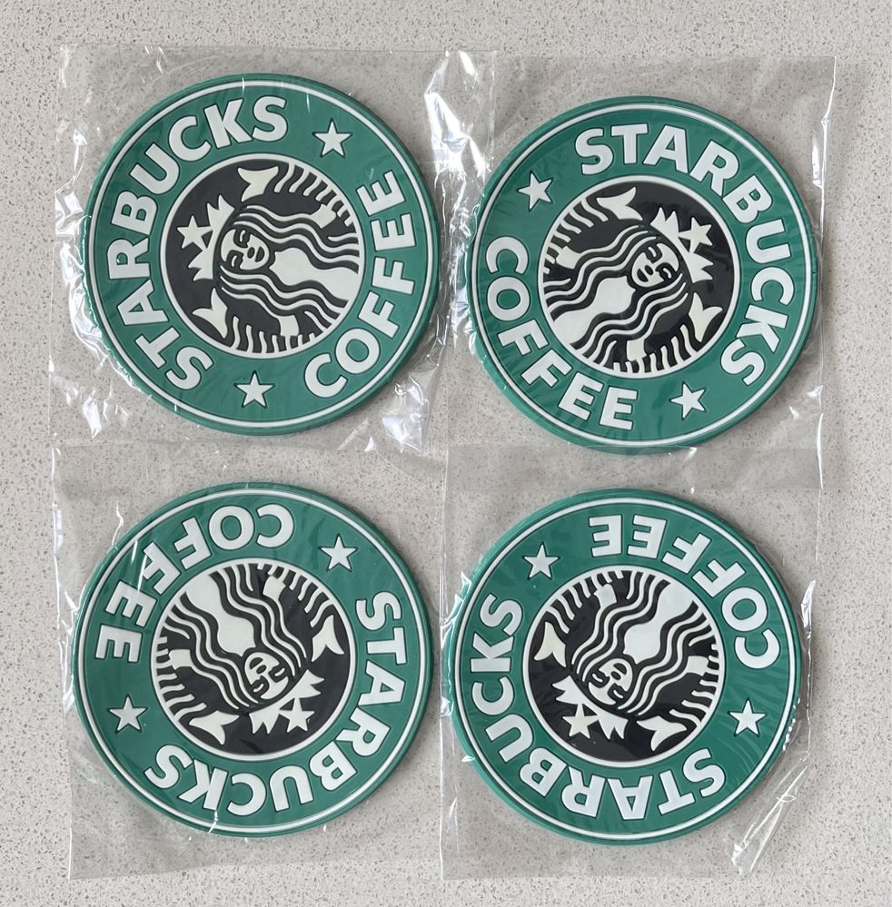 Podkładki podstawki gumowe pod kubek szklankę Starbucks 4 szt.