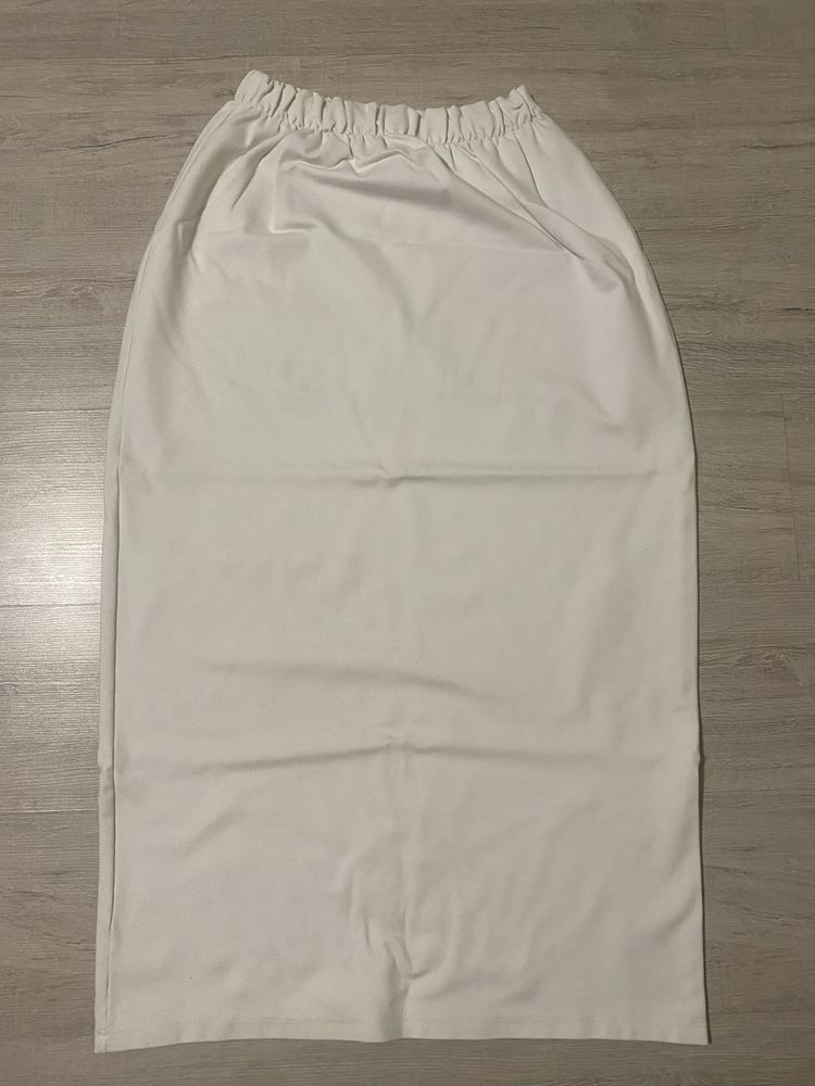 Біла юбка максі , пряма юбка