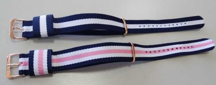 Paski NATO nylonowe do zegarka  Daniel Wellington 18mm złote klamry