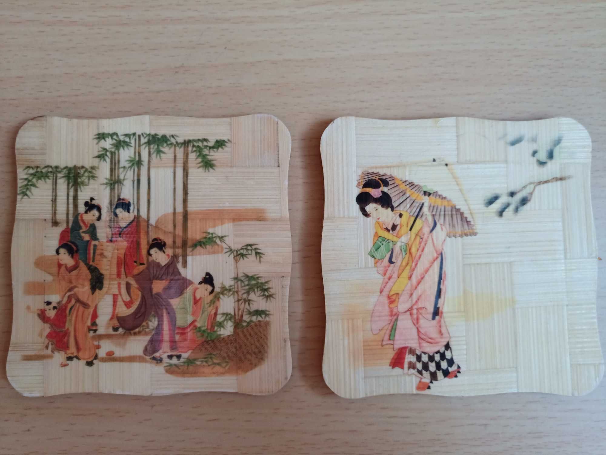 Набор бамбуковых подставок под горячие напитки, стиль Япония/Китай