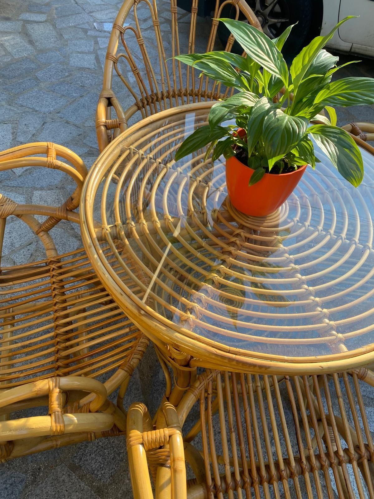 Conjunto de Móvel de Sala/Jardim em Bambu
