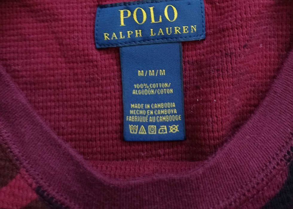 Ralph Lauren bordowy czarny longsleeve moro M