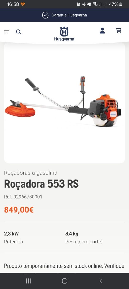 Roçadora Husqvarna 553rs