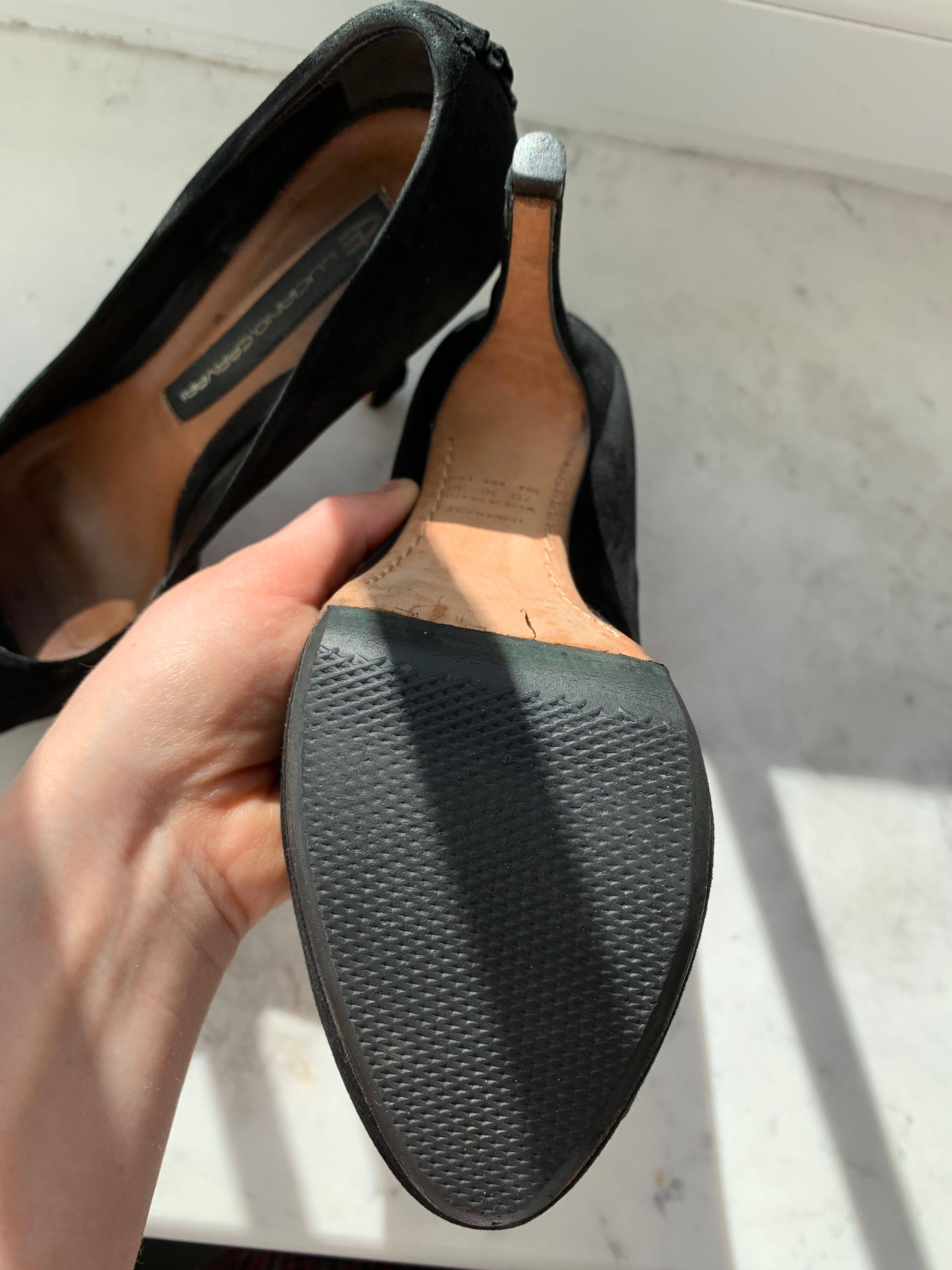 Туфли чёрные замшевые Luciano Carvari 38 размер