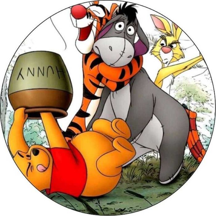 Opłatek na tort Urodziny Kubuś Puchatek  i Przyjaciele