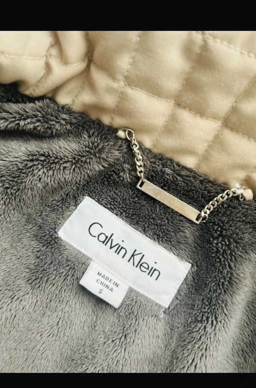 Kurtka wiosenna przejściowa s 36 ck Calvin Klein beżowa nude jasna