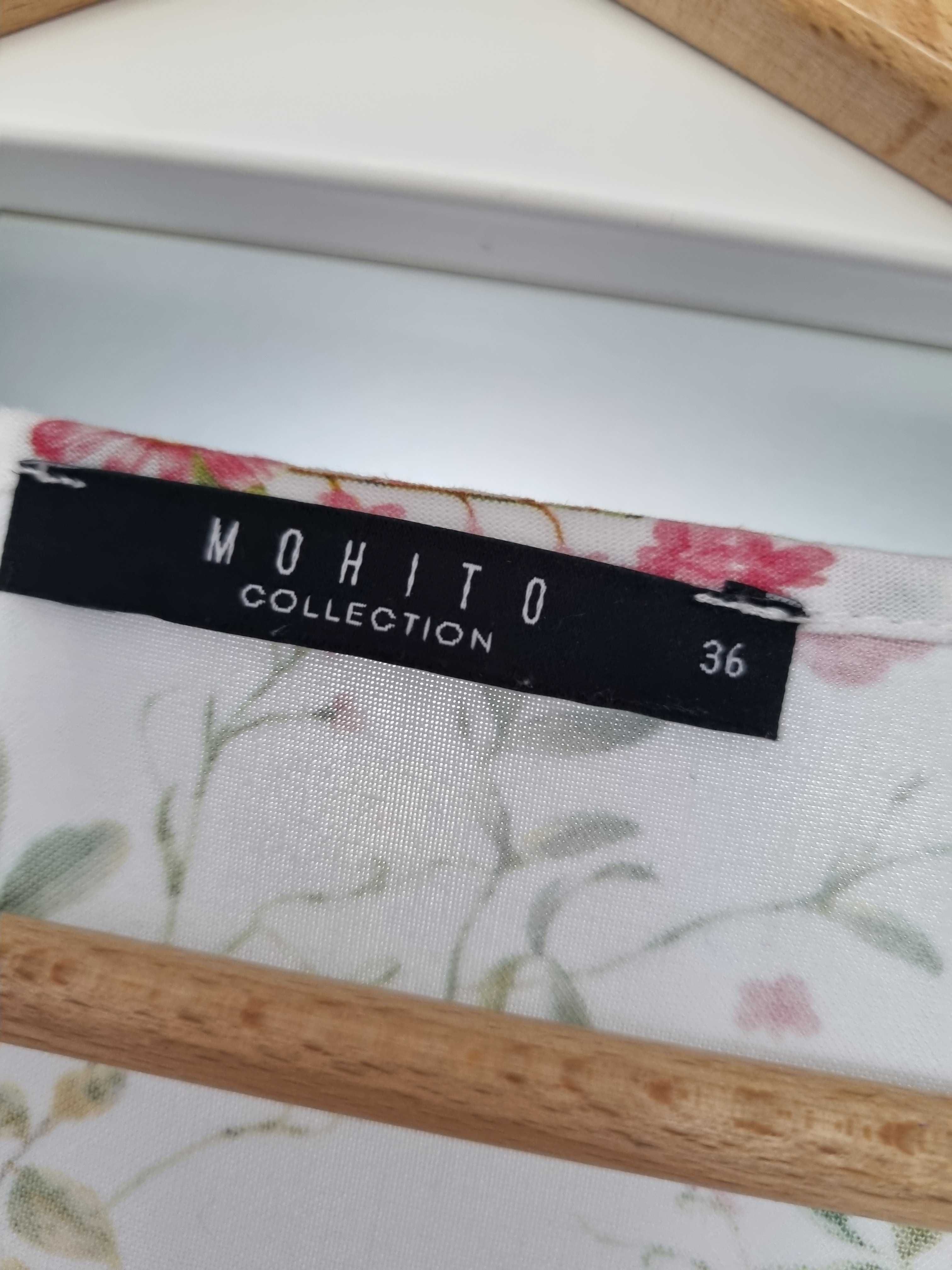 Koszula/bluzka w kwiaty z rękawem 3/4 Mohito rozmiar 36