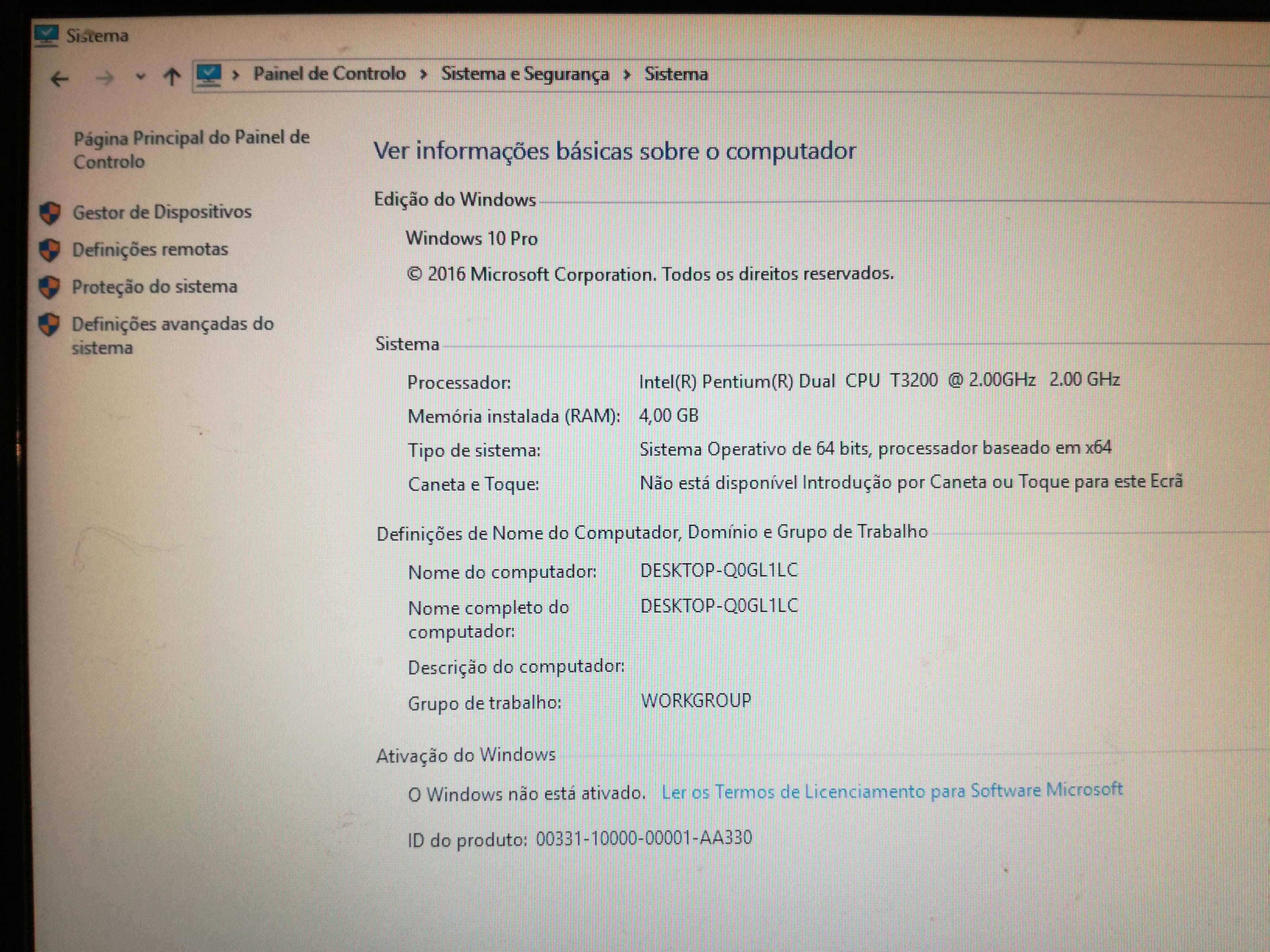 Portátil INSYS notebook M761SU 4Gb Nvidia GeForce 9300GS até 2030MB