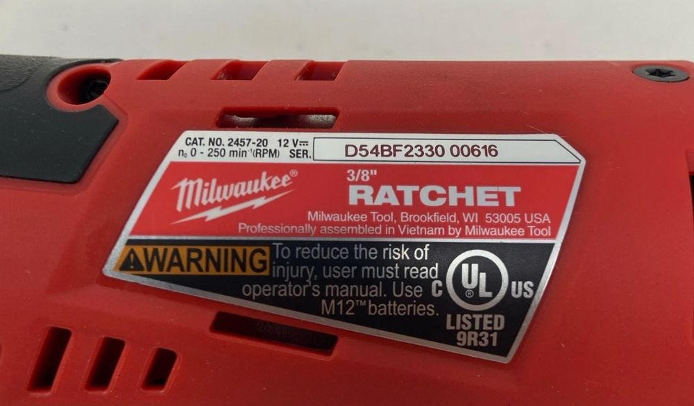 Milwaukee M12 2457-20 Кутовий гайковерт трещітка 3/8