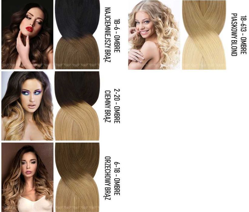 Dopinka Kucyk 50-55 cm Kuc Doczepiany gęsty Włosy Naturalne