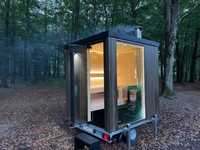 Sauna ogrodowa kwadratowa kostka nowoczesna