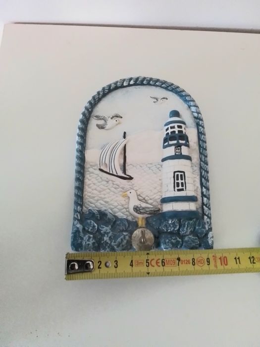 Chaveiro azul e branco