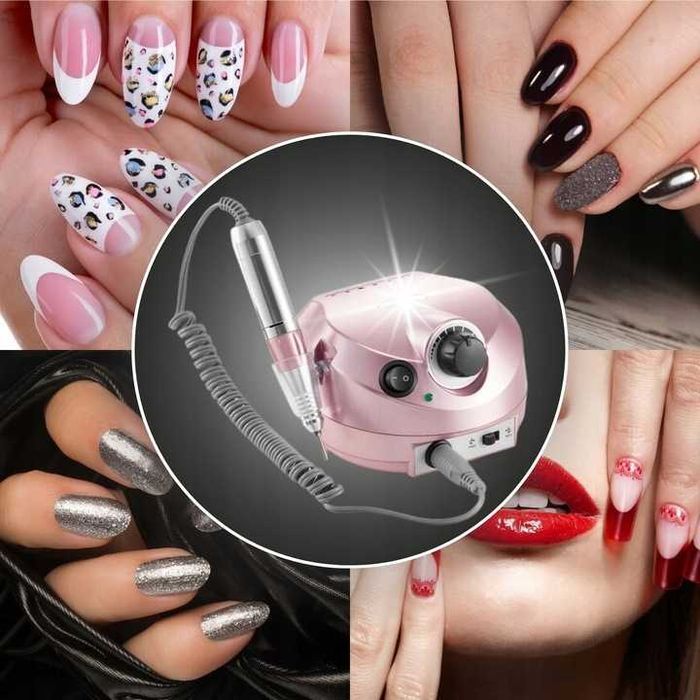 Mocna Frezarka do Paznokci 65W Frezy Profesjonalna Manicure i Pedicure