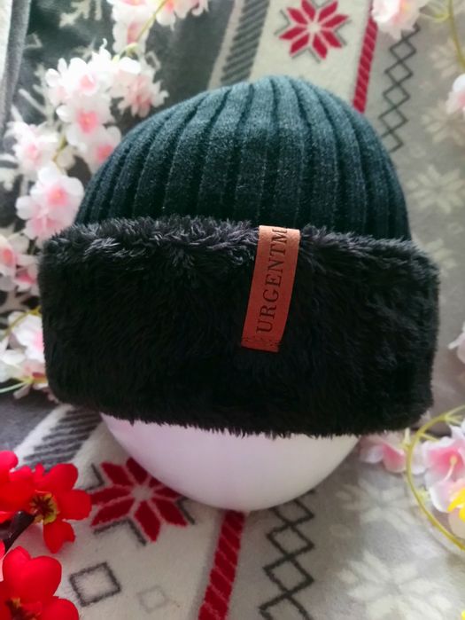 Czapka męska, damska zimowa ocieplana futerkiem
