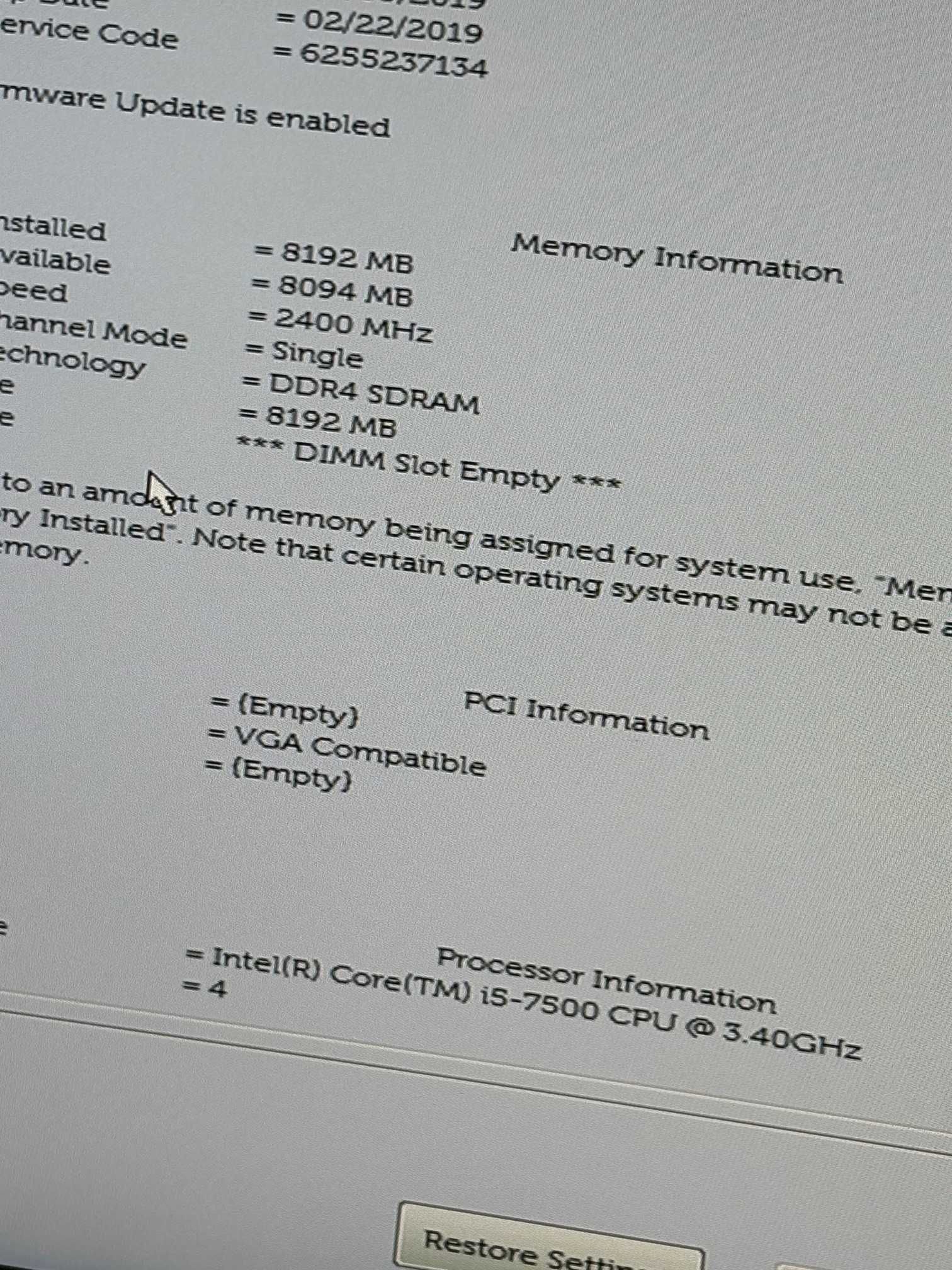 KOMPUTER PC Dell 3050 Intel i5-7500 8GB 256GB SSD HDMI DVI DVD W10