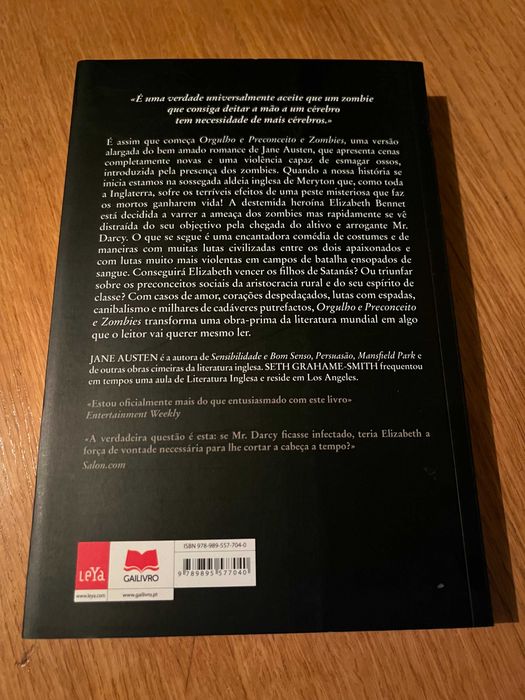 ORGULHO E PRECONCEITO E ZOMBIES    Jane Austen e Seth Grahame-Smith