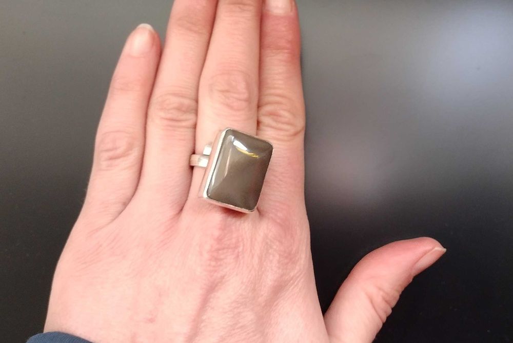 Pierścionek srebrny KRZEMIEŃ PASIASTY p.925 R.14