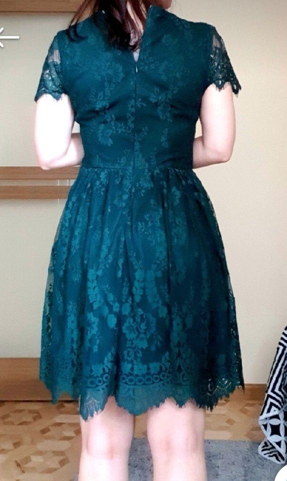 Mohito-koronkowa zielona sukienka- zieleń