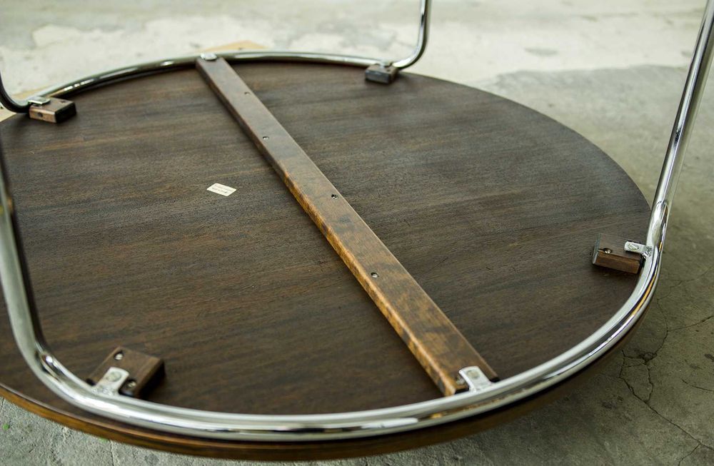 Stolik kawowy bauhaus vintage okrągły chromowany