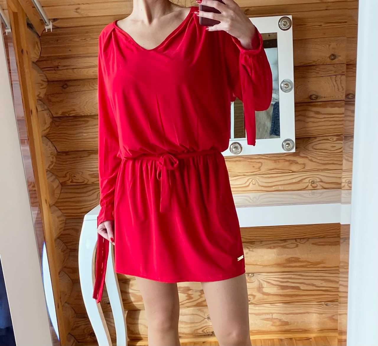 Elegancka sukienka - czerwona - M OSTATNIA