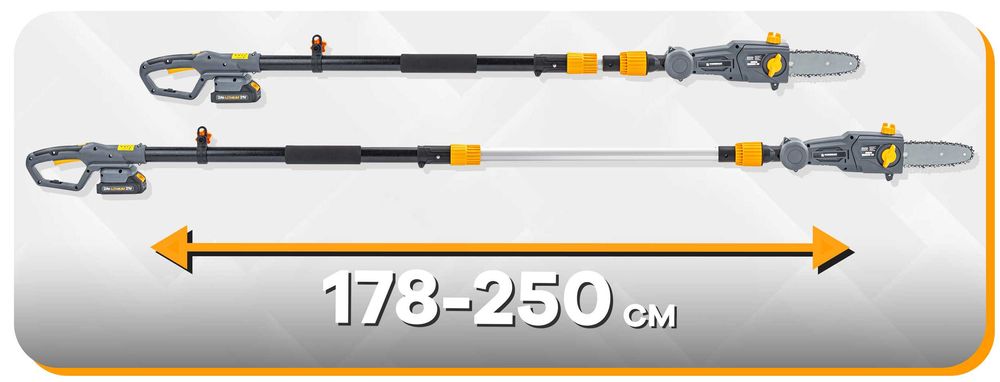 Piła AKUMULATOROWA do Gałęzi na Wysięgniku 20V 2Ah PM-APW-20C