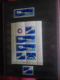 znaczki Eksperymentalny lot Sojuz - Apollo bloczek fi2239:2241