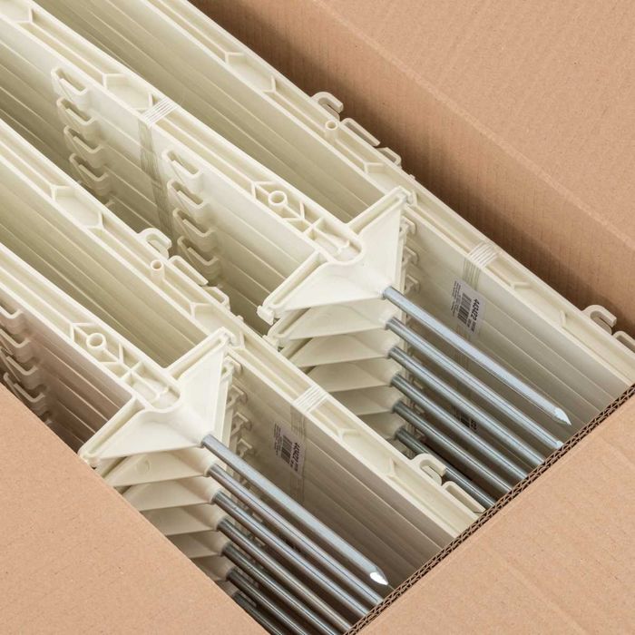 Palik ogrodzeniowy z polipropylenu 105 cm, biały podwójna stopka