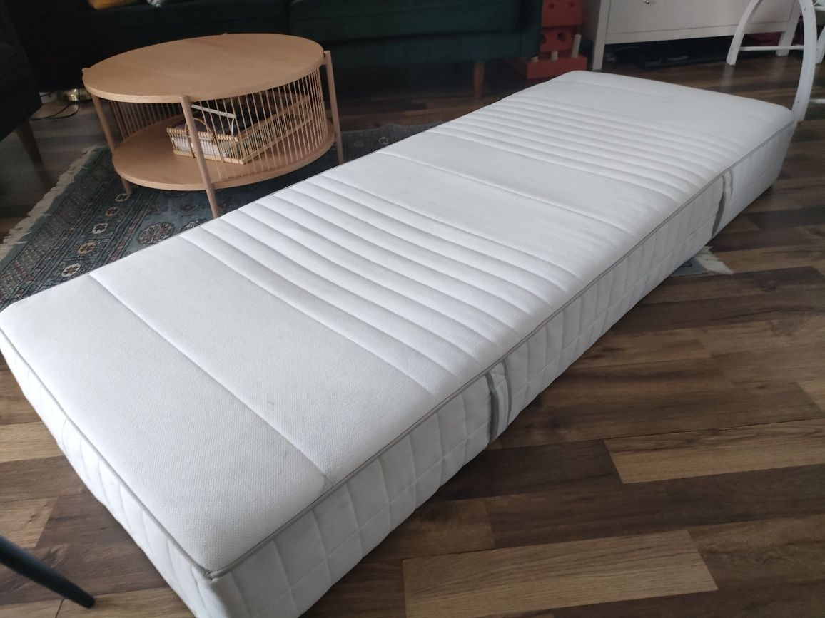 IKEA materac Myrbacka lateksowy średnio twardy, biały 80x200cm