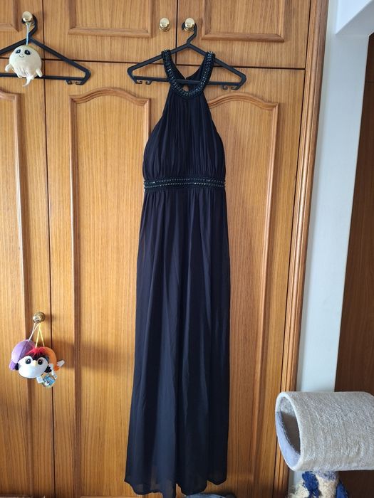 Vestido Comprido Preto com Missangas T: M Pink Boom Paris