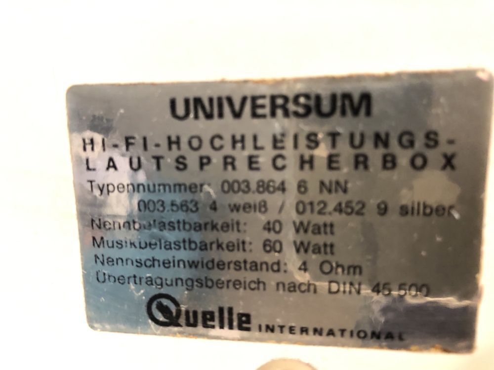 Kolumny UNIVERSUM / QUELLE retro hi-fi