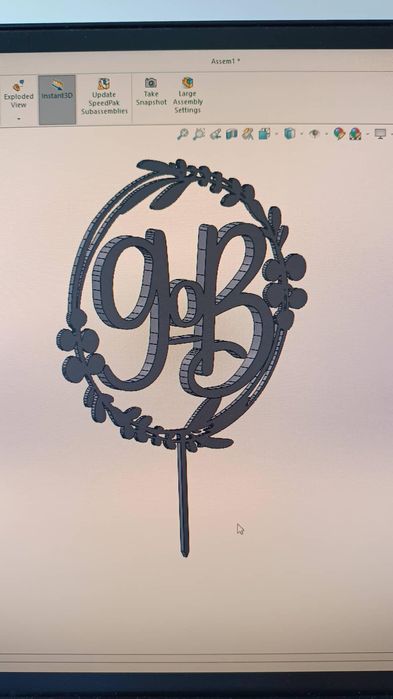 Topper para bolos em impressão 3D