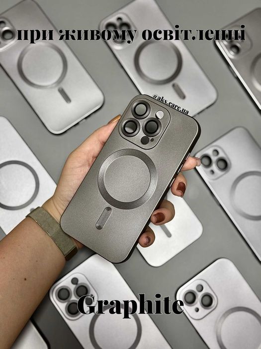 Чохол силіконовий MagSafe магнітний протиударний з лінзами iPhone