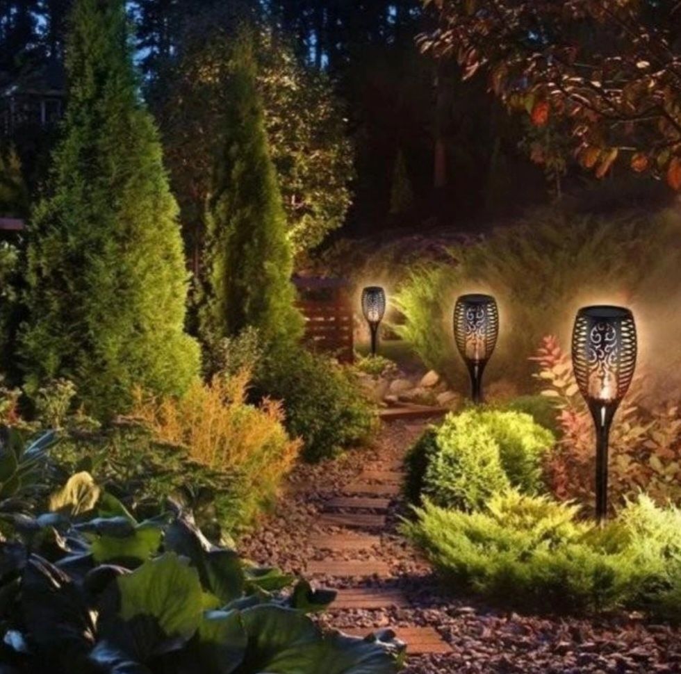 Фонарь, Садовый светильник, уличный фонарь на солнечной батареи, Факел
