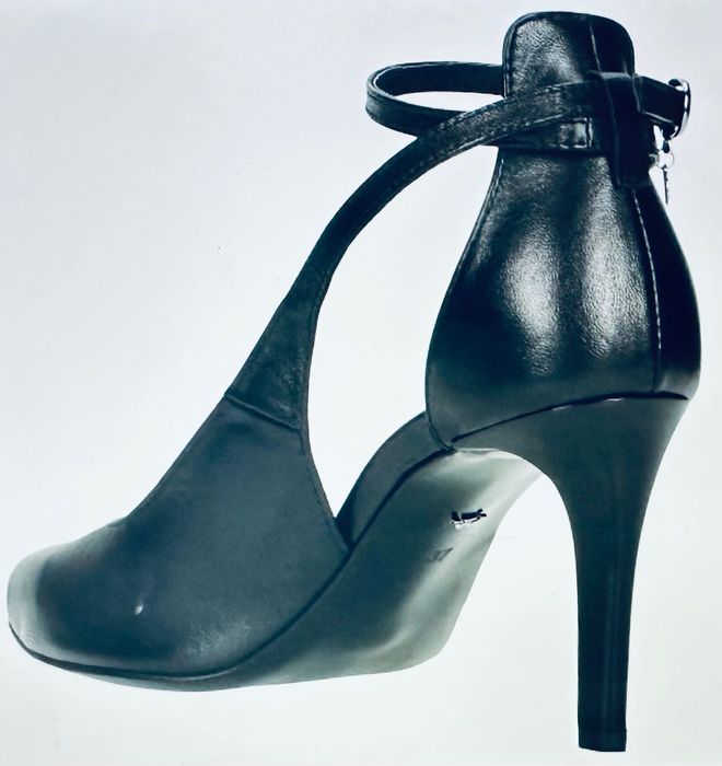 Czółenka skórzane , eleganckie na szpilce WOJAS czarne r.37,5