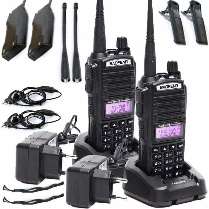2XBaofeng UV-82 HT 8W Radiotelefon Krótkofalówka Rozblokowany Policja